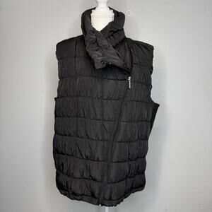 Calvin Klein Black Puffer Vest Women’s Plus 2X Quilted Full Zip Lightweight